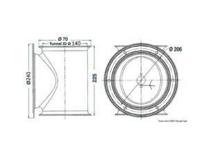Tunnel LEWMAR pour hélice de poupe Ø 140 mm