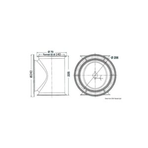 Tunnel LEWMAR pour hélice de poupe Ø 140 mm