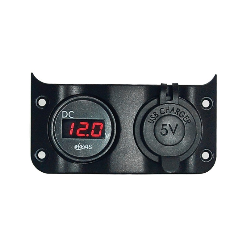 Voltmètre 3/30 V + prise USB double