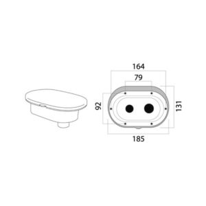 Coffret douche blanc Oval PVC 2,5m sortie arrière