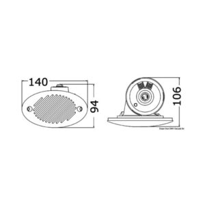 Avertisseur à encastrer Fiamm blanc 140 x 80 mm