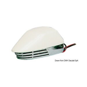 Avertisseur à membrane ABS blanc + chromé 12 V