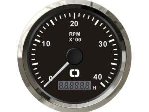 Compte-tours 0-4000 tpm noir/polie