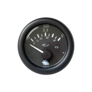 Indicateur pression huile Guardian 0-5 bar noir12V