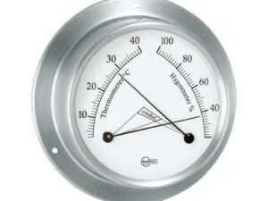 Hygro-thermométer Barigo Sky inox satiné/blanc