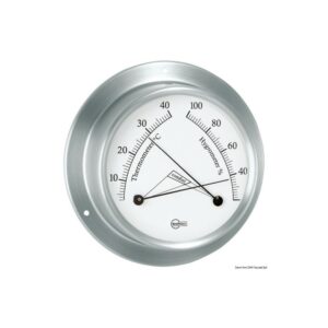 Hygro-thermométer Barigo Sky inox satiné/blanc