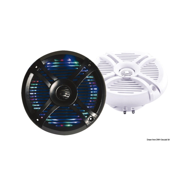 Hautparleurs 2 voies LED-RGB programm. 6,5 blanc