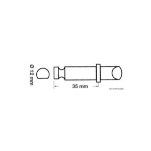 Dame nage plast/laiton 12 x 35 mm