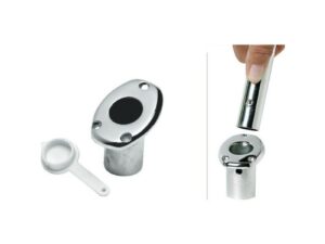 Support encastrable p. mât 35.392.0 Inox 14×400 mm