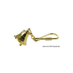 Porte-clés avec anneau laiton poli Cloche
