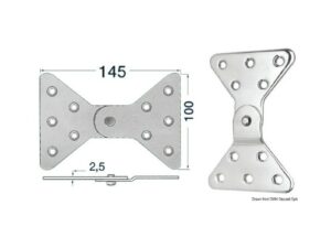 Charnière inox lat. 145x100