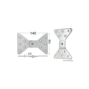 Charnière inox lat. 145x100