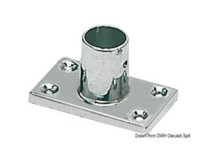 Base et raccord p. balcon rectangulaire 90° 22 mm