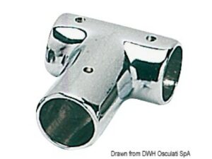 Base et raccord p. balcon T droite 90° 22 mm