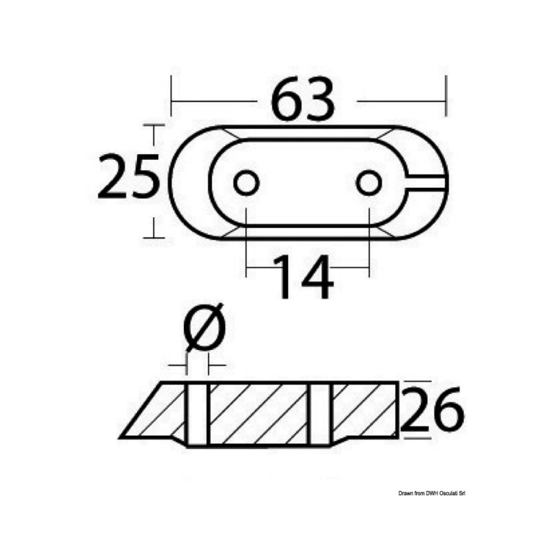 Anode en U magnésium p. Yamaha 4/70 HP