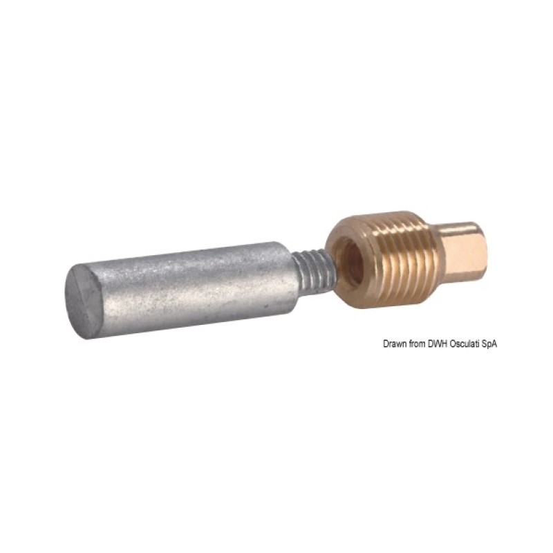 Anode zinc+laiton exch. chaleur 1/2’’ BSPT 67x15