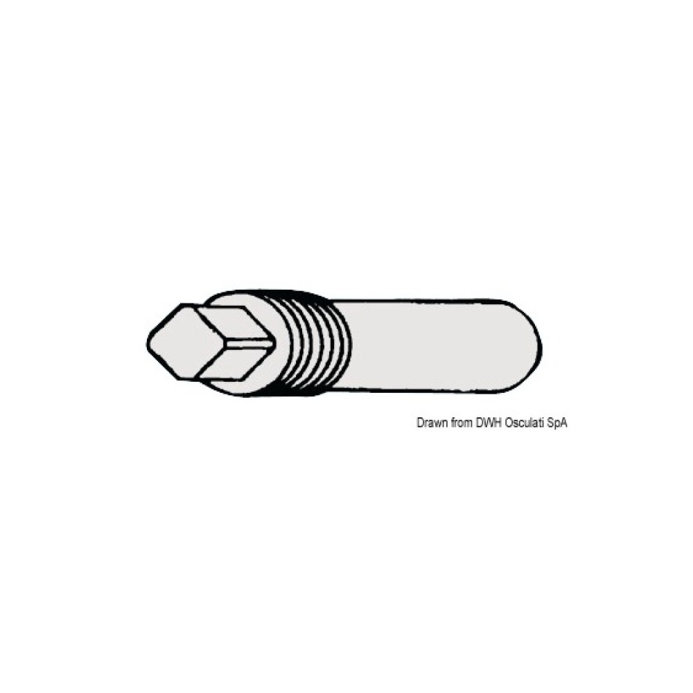 Anode zinc p. exchangeur chaleur 3/8" 10x40+18 mm