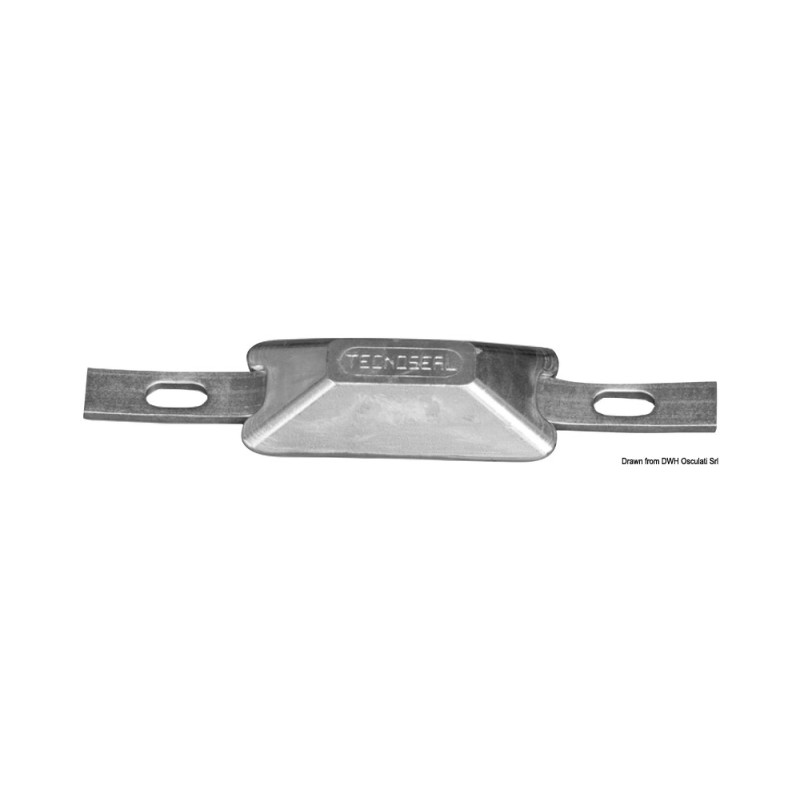 Anode rectangulaire avec encoche 127x60x25 mm