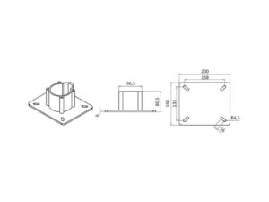 Support siège fixe sablée 30 cm Inox