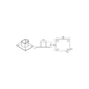 Support siège fixe sablée 30 cm Inox