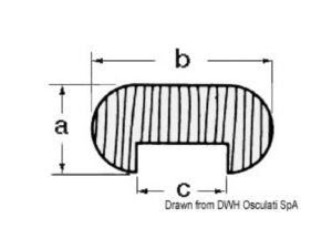 Profil teck ovale 12,5x25x12,5 mm