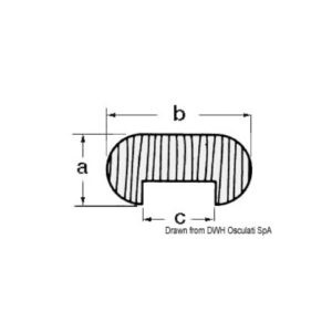 Profil teck ovale 12,5x25x12,5 mm