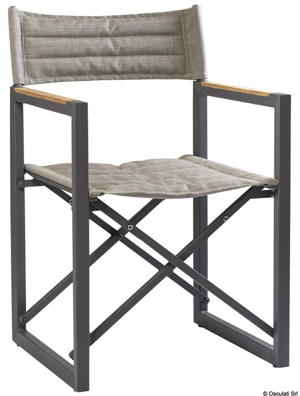 Sedia pieghevole alluminio teak ARC The Square grigia