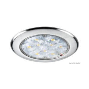 Plafonnier étanche chromé à LED rouge