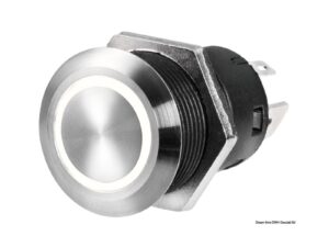 Interrupteur FLAT inox (ON)-OFF 12 V rouge