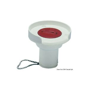 Bouchon carb. nylon/fibre verre FUEL rouge 50 mm