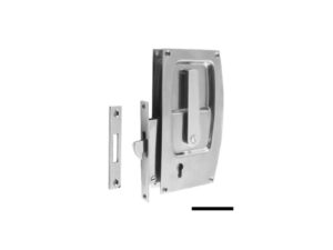 Serrure laiton chromé p. portes coulissantes