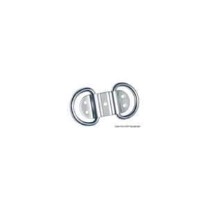 Anneau double + plaque 76x32 marine inox
