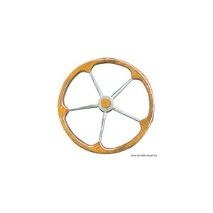 Barre à roue inox avec couronne en teck 500 mm