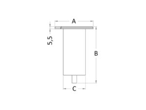 Douille encastrée inclinée à 6°