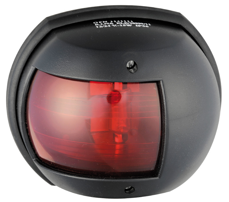 Feu de navigation Maxi 20 noir 12 V/rouge 112,5°