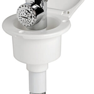 Coffret douche Elegant blanche tuyau PVC 2,5 m Montage à plat