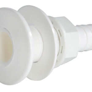 Passe-coque plastique blanc avec embout 1/2"