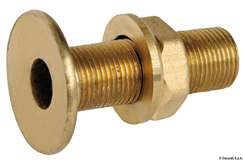 Passe-coque au ras laiton jaune 3/8"