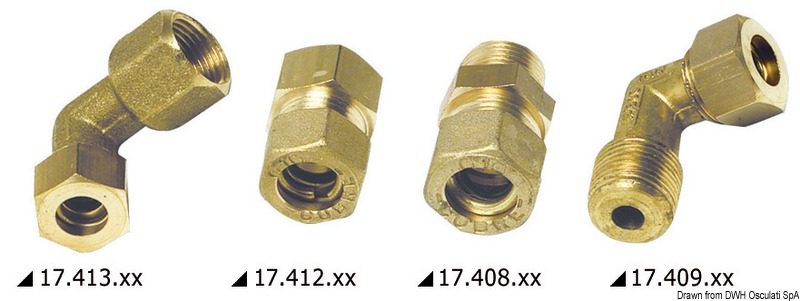 Raccord à compressin laiton droit mâle 8 mm x 1/4"