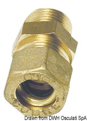 Raccord à compressin laiton droit mâle 10mm x 1/4"