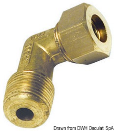 Raccord à compressin laiton 90° mâle 8 mm x 1/4"