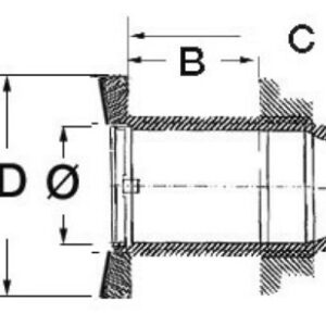 Passe-coque AISI 316 polis miroir 1"1/2