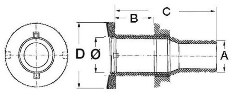 Passe-coque AISI 316 polis miroir 3/4"