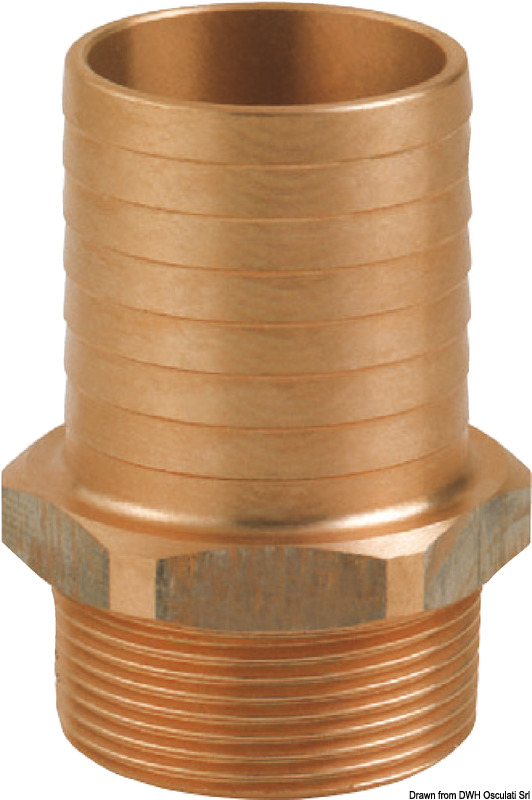 Embout mâle en bronze GUIDI 1"1/4 x 35 mm