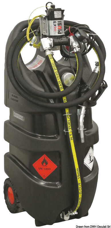 Conteneur p.essence avec roues homologué ADR 110 l
