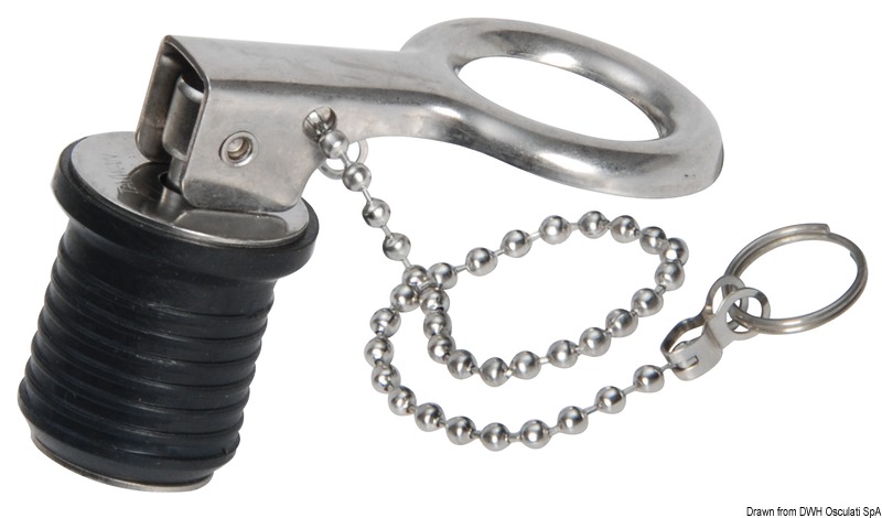 Bouchon nable inox avec chaîne 22 mm