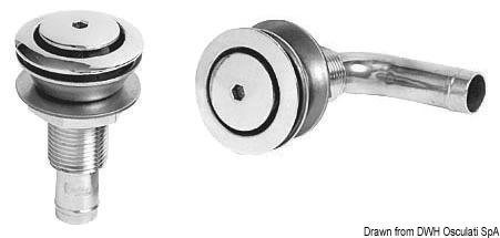 Event carburant droit AISI 316 poli miroir 45 mm
