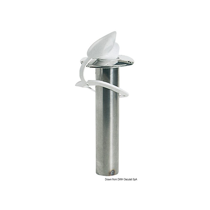 Porte-canne à encastrer vertical en inox 42 mm – Image 2