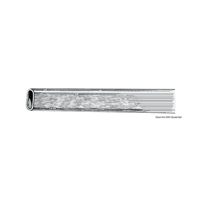 Tube ovale poli et anodisé 40x20 mm – Image 2