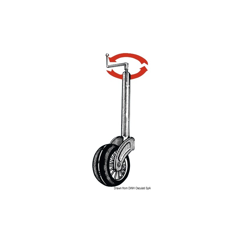 Roue jockey réglable pour remorque 35 mm